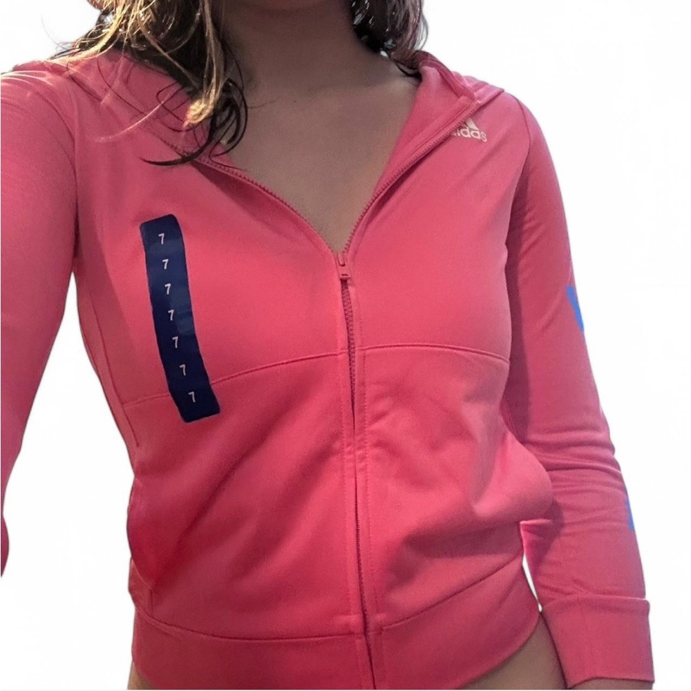 Adidas Women's Pink Zip-Up Top